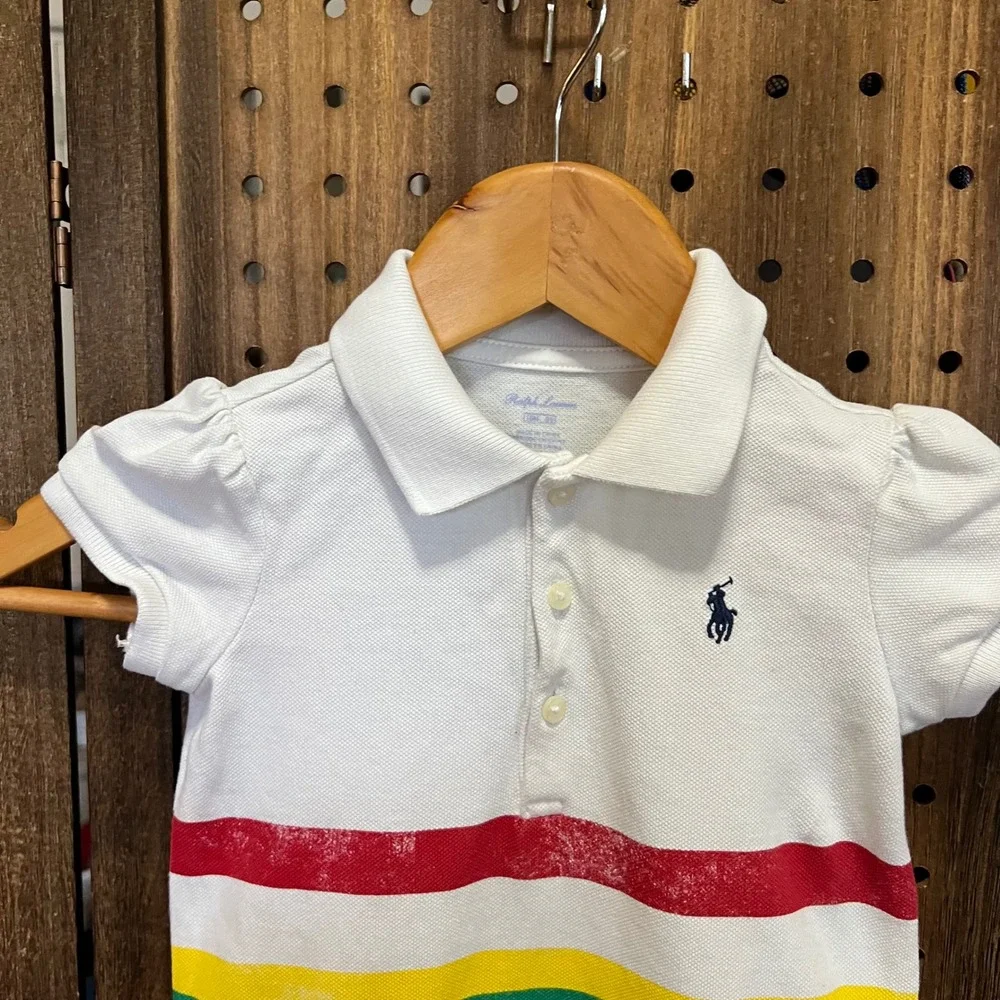 Ralph Lauren Baby Sailboat Tennis Dress 18 Months White Primary Color Stripes